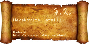 Herskovics Katalin névjegykártya